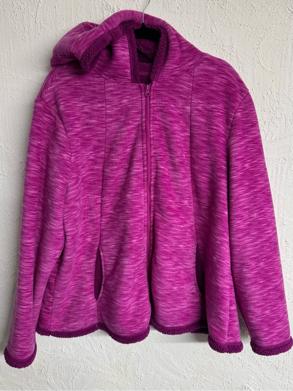 Faded Glory Plush Fleece Hooded Zip-Up Front Plus Size Jacket Size 3X